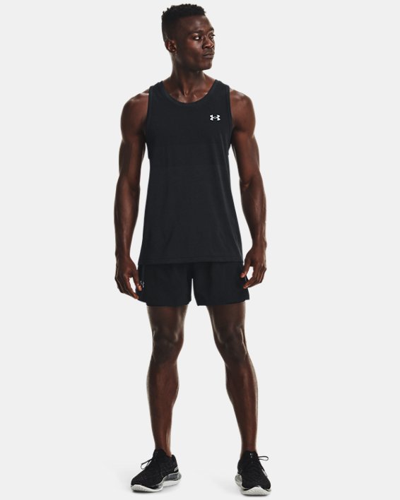 Men's UA Seamless Run Singlet, Black, pdpMainDesktop image number 2